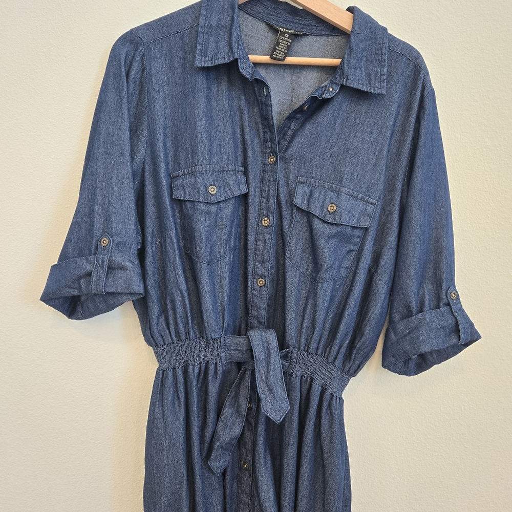 Milleniun Denim Dark Wash Dress Siz 1X Cottagecore Western - Picture 5 of 11
